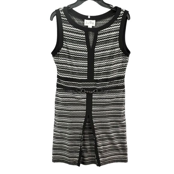 Joseph Ribkoff Dresses & Skirts - Joseph Ribkoff Knit Dress Womens 12 Black White Zig Zag Stretch Mod Retro Glam